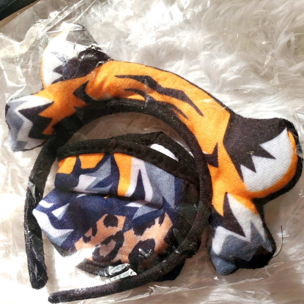 Halloween Tiger 🐅 Ears Headband & Facemask